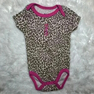 Juicy Couture Diaper Shirt Onesie Leopard Print  Size 0-3 Months